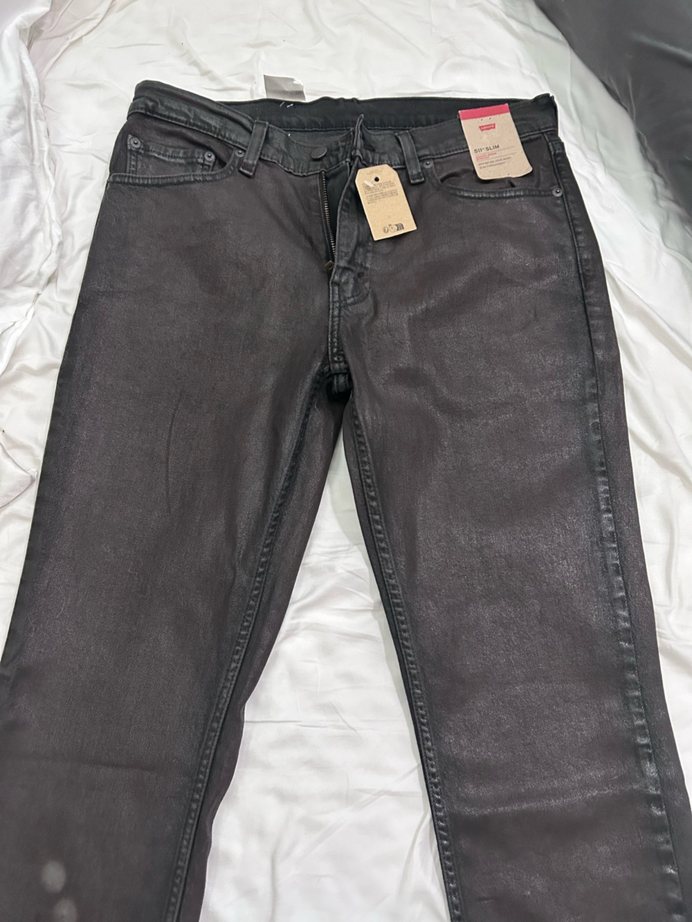 Men's Levi Black Coated Jeans - slim Fit size 33x30